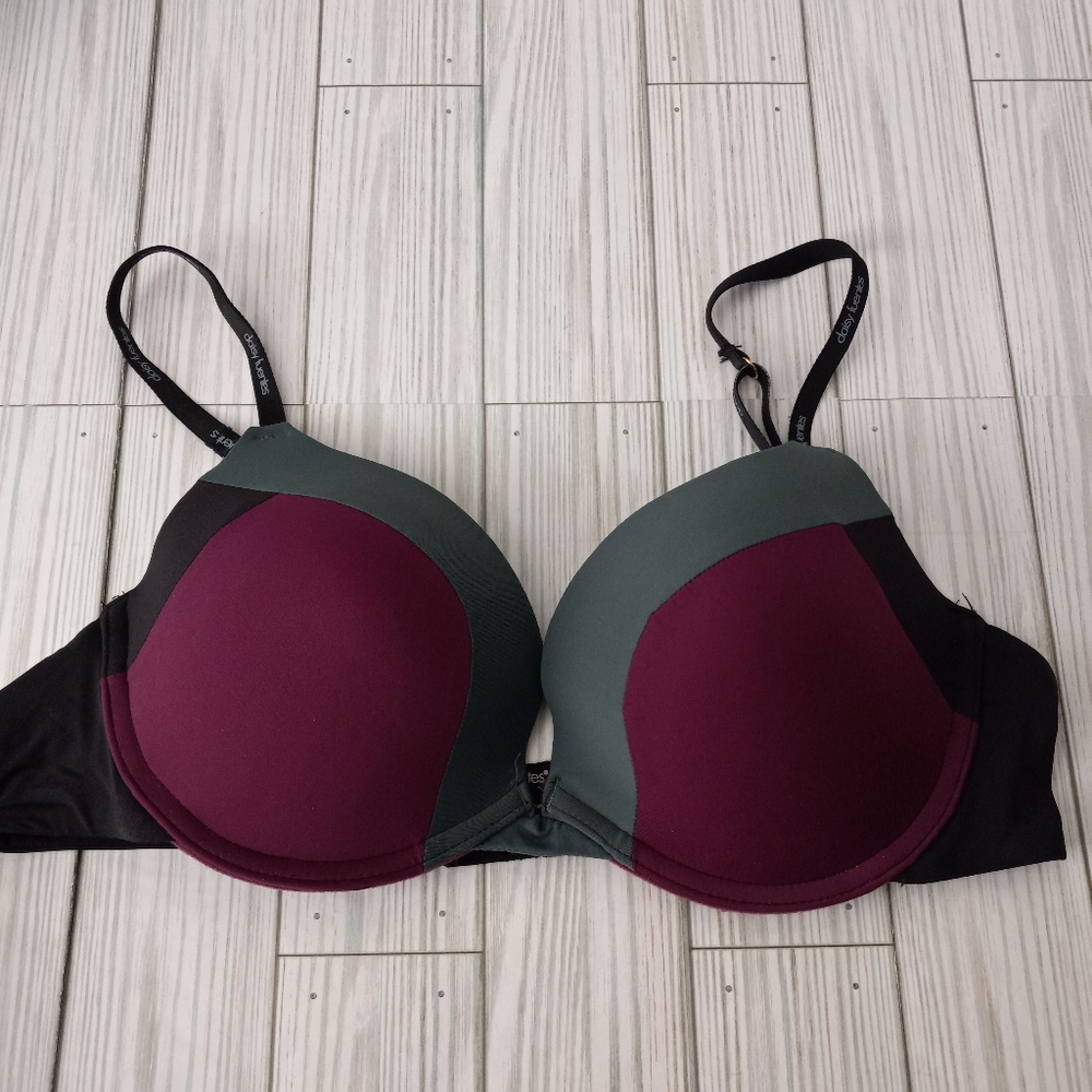 Daisy Fuentes Colorblock Classic Tshirt Plunge Bra Style DF218A
